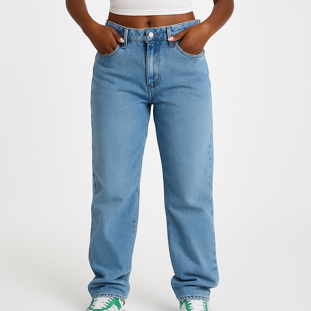 Straight Leg Jeans-Light wash