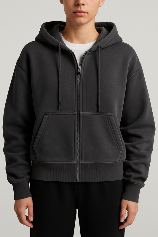 Black Zip-Up Hoodie