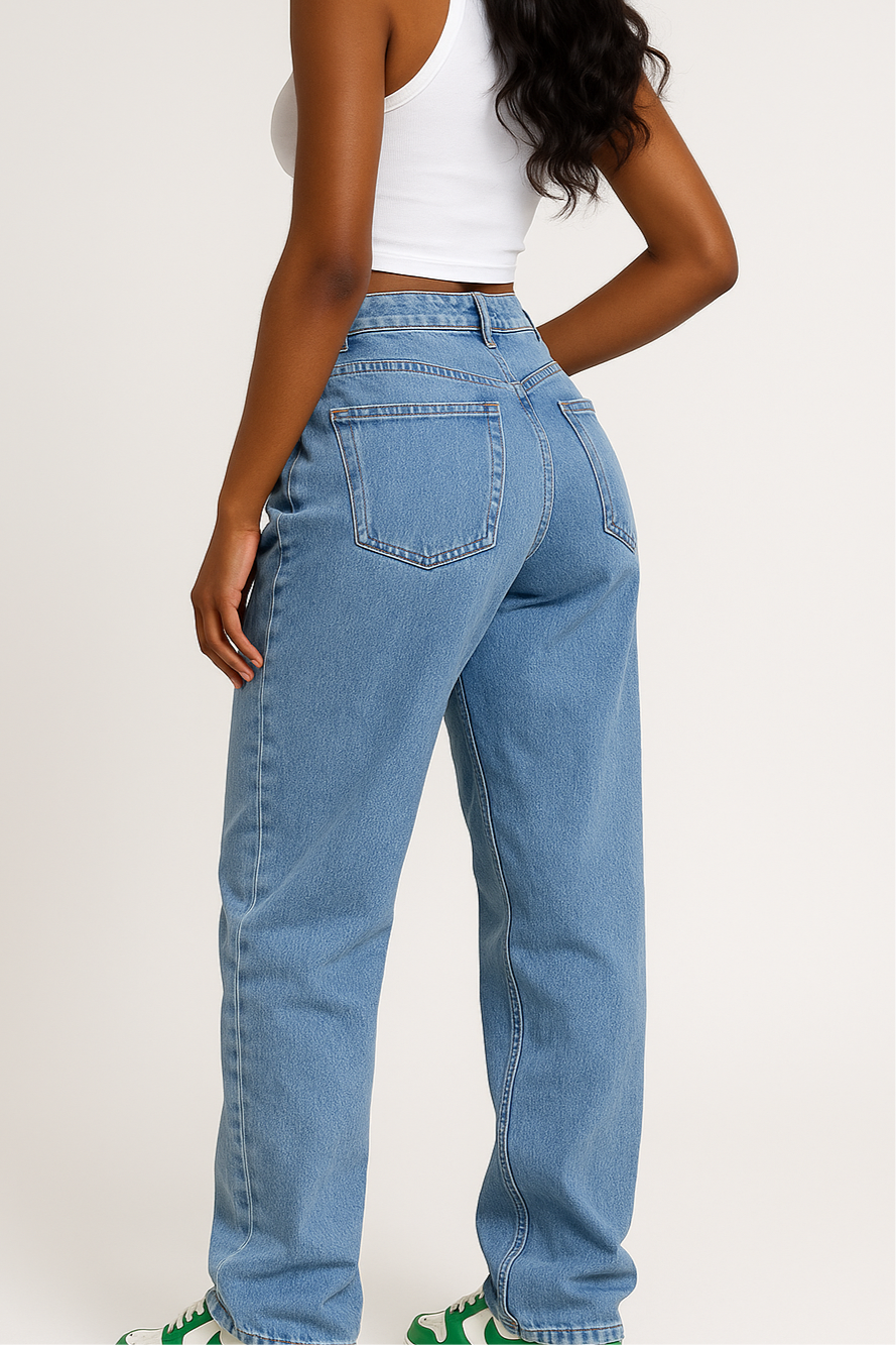 Straight Leg Jeans-Light wash