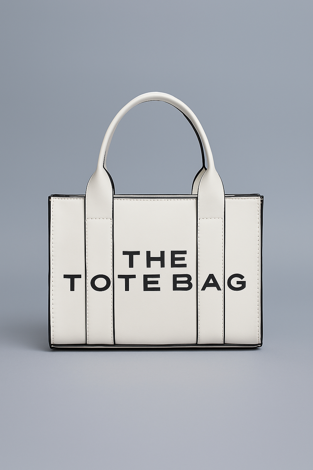 Small Classic White Tote Bag-Detachable CrossBody Straps