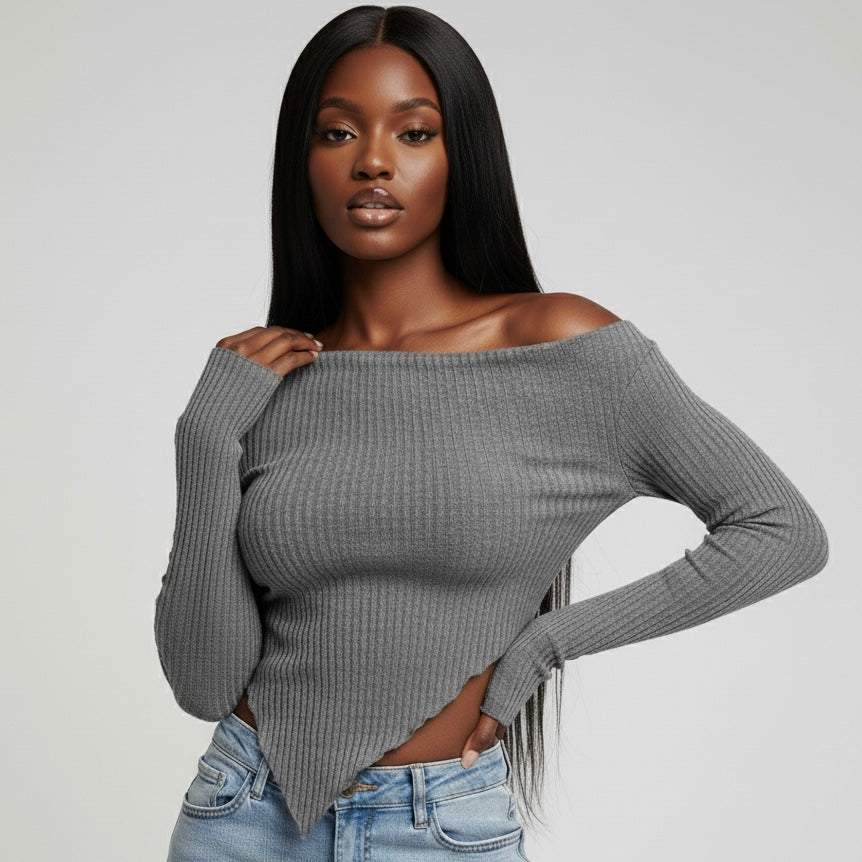 Asymmetrical Off-Shoulder Top