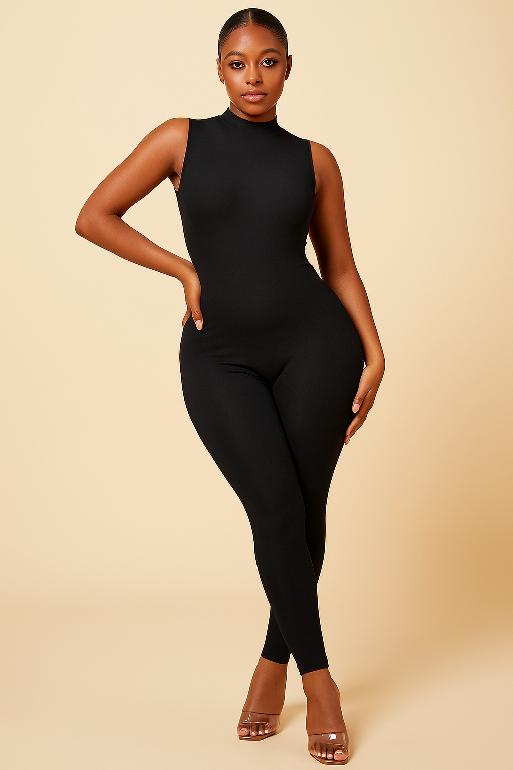 Sculpted Sleeveless Jumpsuit