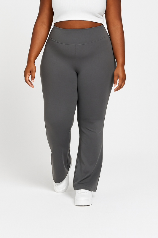 Sculpted Flared Leggings-Grey