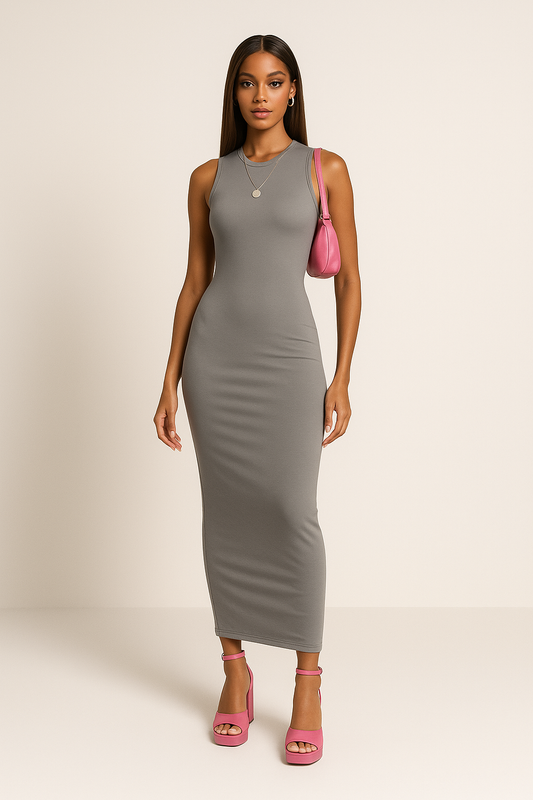 Basic Ribbed Long Dress