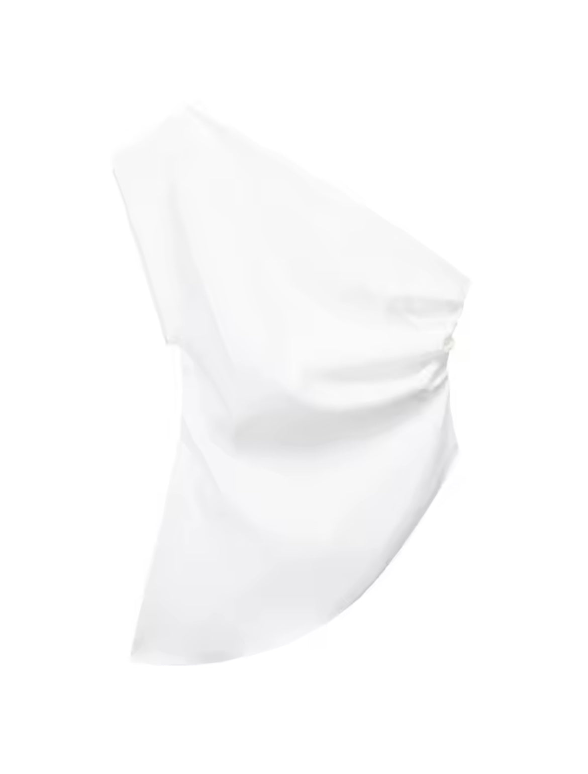 Structured One-Shoulder Ruched Crop Top