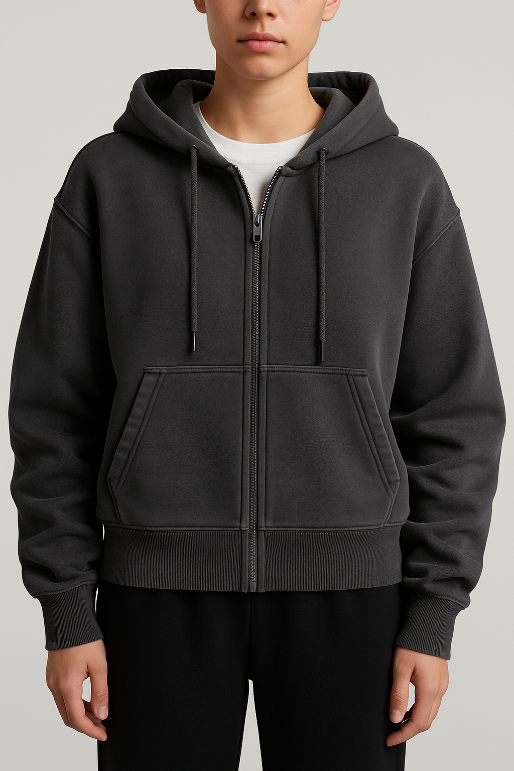 Black Zip-Up Hoodie