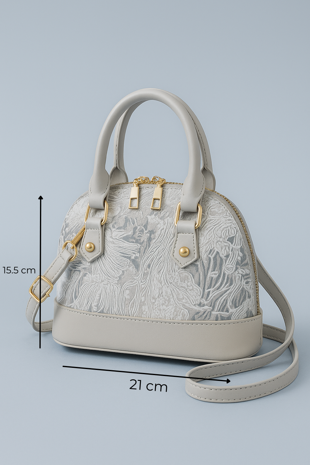Floral Embossed Dome Crossbody Bag