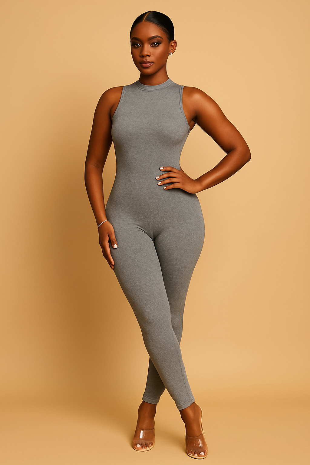 Sculpted Sleeveless Jumpsuit